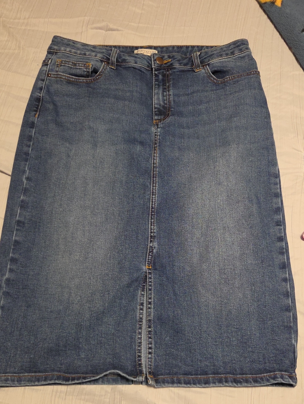 eva mendes for New York & Company Blue Denim Skirt